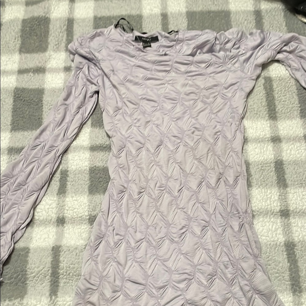 Forever 21 Purple Ruched Asymmetrical Bodycon Dress